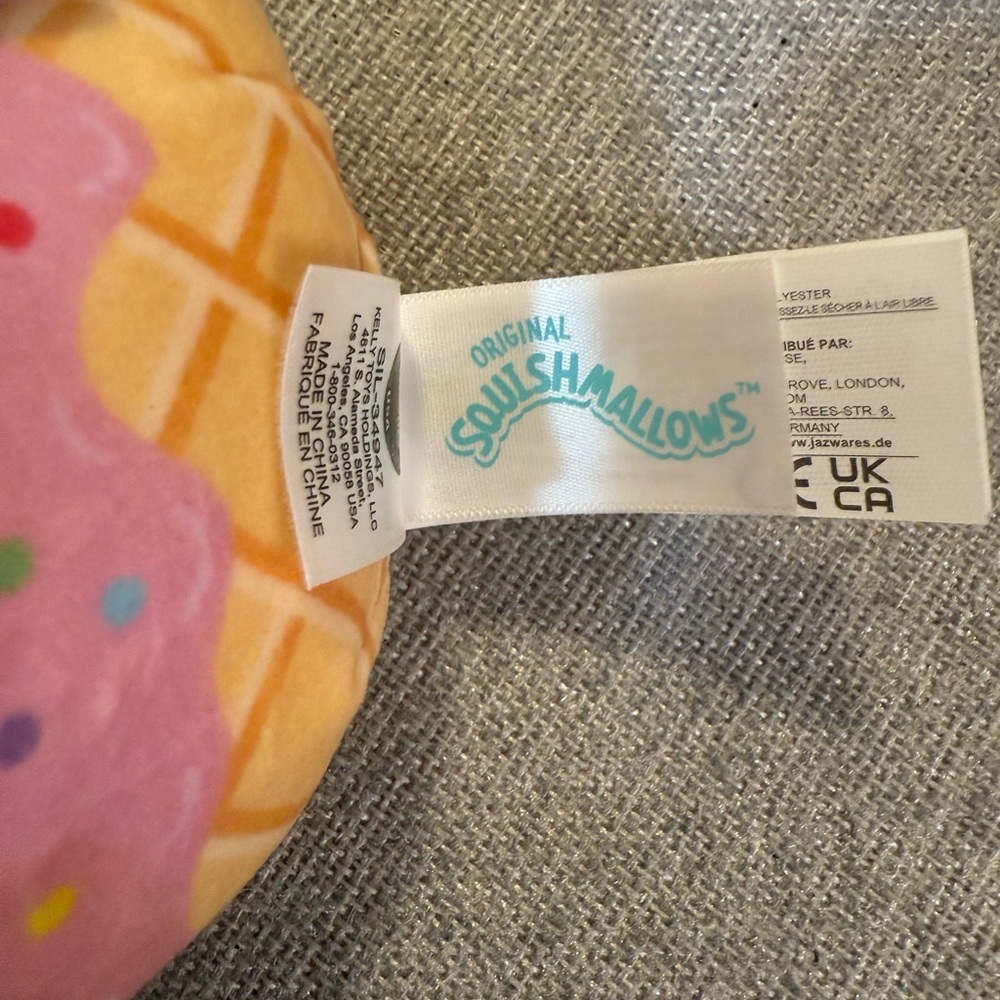 Squishmallows Sanrio 5” Hello Kitty Ice Cream Cone Pink Strawberry Plush NWT - Picture 6 of 7